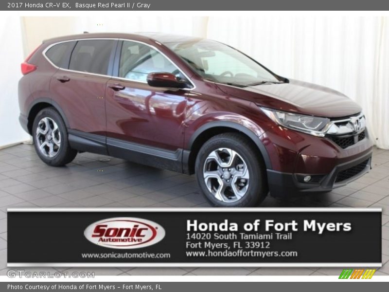 Basque Red Pearl II / Gray 2017 Honda CR-V EX