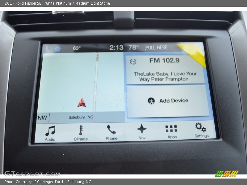 White Platinum / Medium Light Stone 2017 Ford Fusion SE