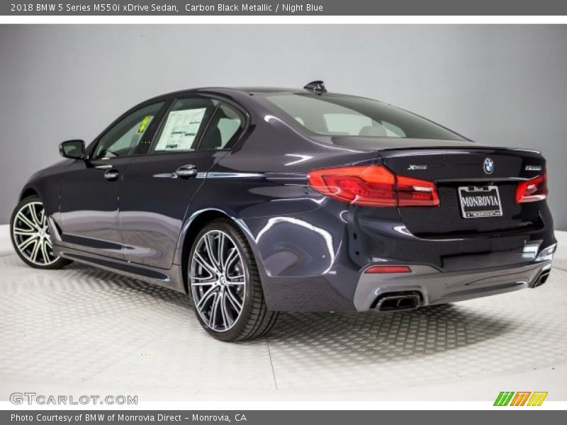 Carbon Black Metallic / Night Blue 2018 BMW 5 Series M550i xDrive Sedan
