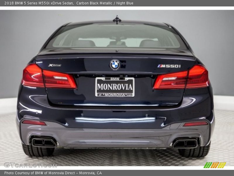 Carbon Black Metallic / Night Blue 2018 BMW 5 Series M550i xDrive Sedan