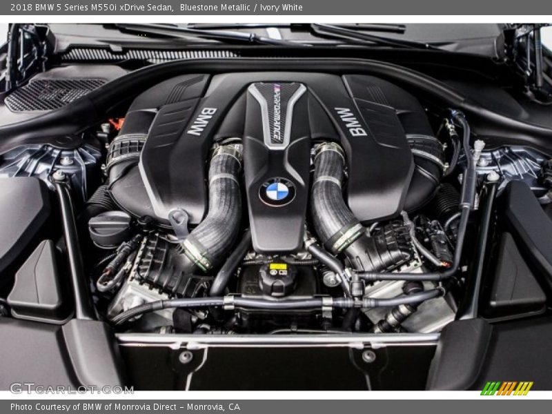 Bluestone Metallic / Ivory White 2018 BMW 5 Series M550i xDrive Sedan