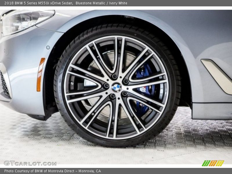 Bluestone Metallic / Ivory White 2018 BMW 5 Series M550i xDrive Sedan