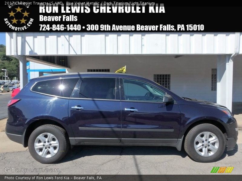 Blue Velvet Metallic / Dark Titanium/Light Titanium 2017 Chevrolet Traverse LS AWD