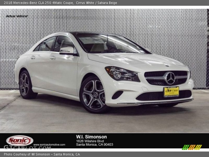 Cirrus White / Sahara Beige 2018 Mercedes-Benz CLA 250 4Matic Coupe