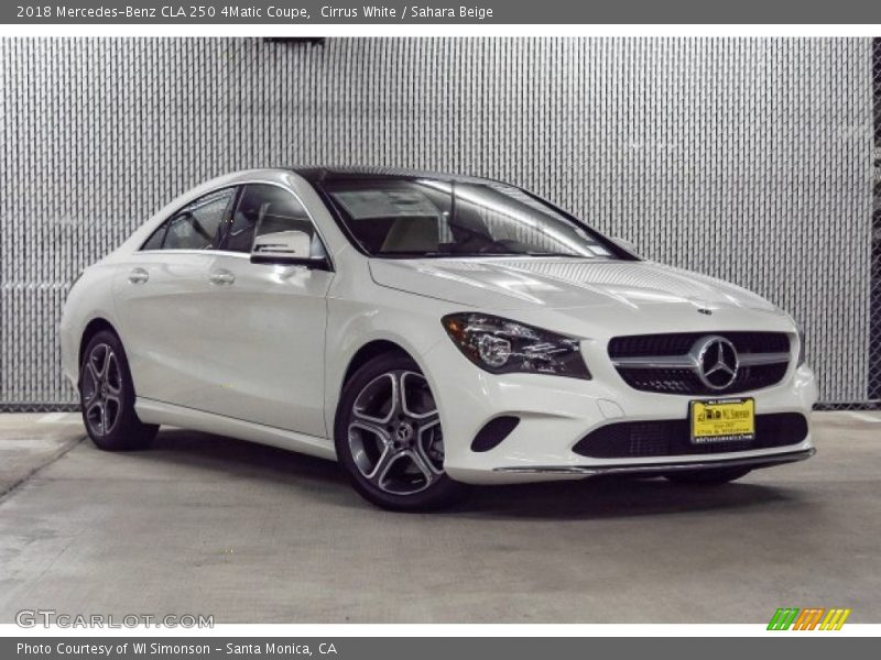 Cirrus White / Sahara Beige 2018 Mercedes-Benz CLA 250 4Matic Coupe
