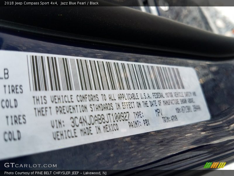Jazz Blue Pearl / Black 2018 Jeep Compass Sport 4x4