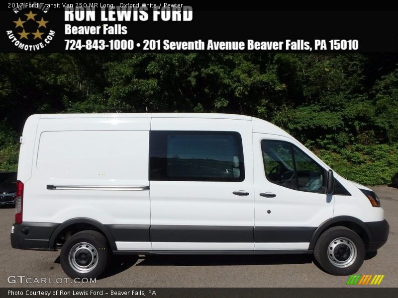 Oxford White / Pewter 2017 Ford Transit Van 250 MR Long