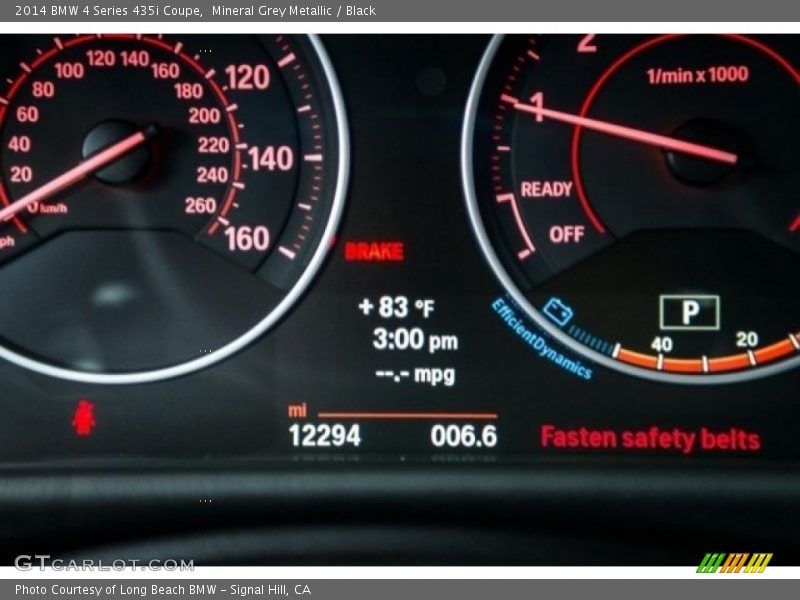 Mineral Grey Metallic / Black 2014 BMW 4 Series 435i Coupe