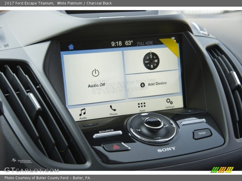 White Platinum / Charcoal Black 2017 Ford Escape Titanium