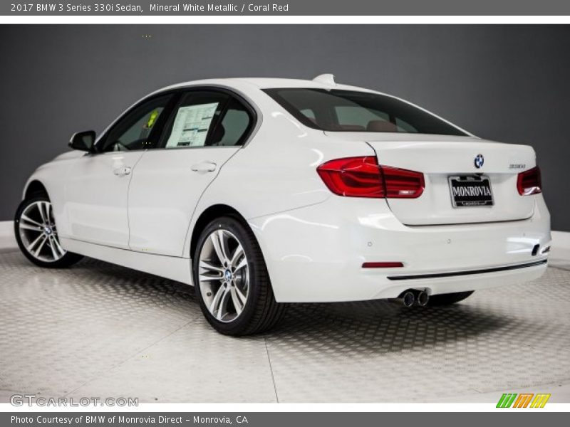 Mineral White Metallic / Coral Red 2017 BMW 3 Series 330i Sedan