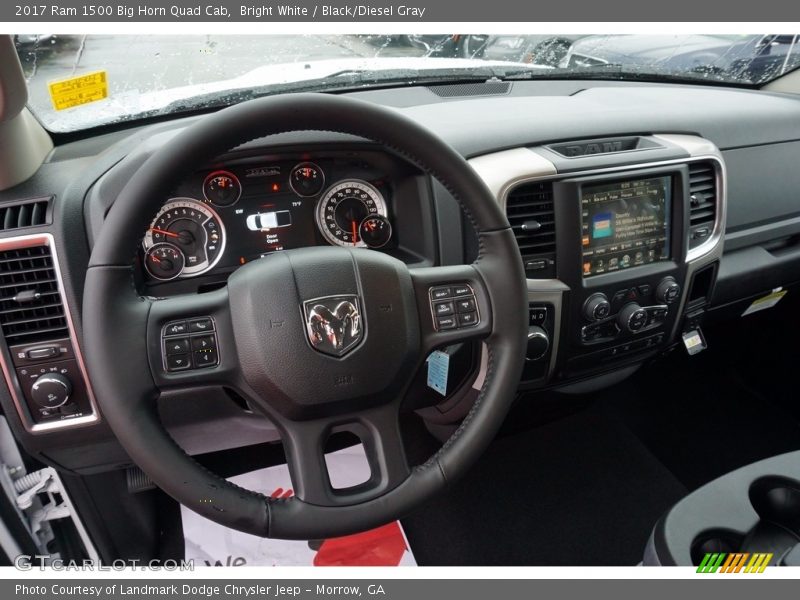 Bright White / Black/Diesel Gray 2017 Ram 1500 Big Horn Quad Cab