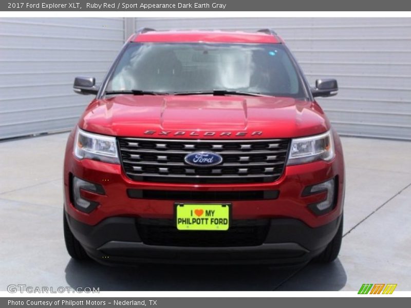 Ruby Red / Sport Appearance Dark Earth Gray 2017 Ford Explorer XLT