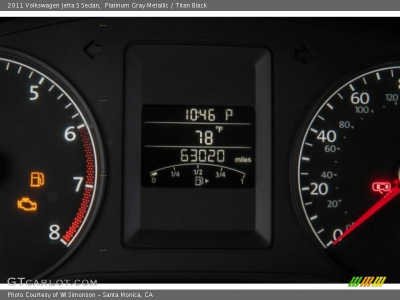 Platinum Gray Metallic / Titan Black 2011 Volkswagen Jetta S Sedan