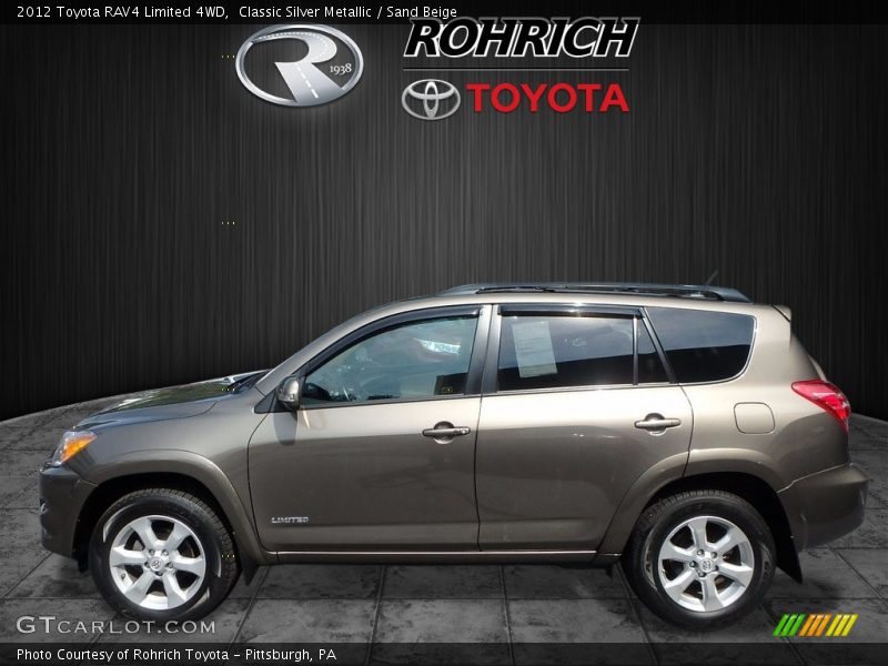 Classic Silver Metallic / Sand Beige 2012 Toyota RAV4 Limited 4WD