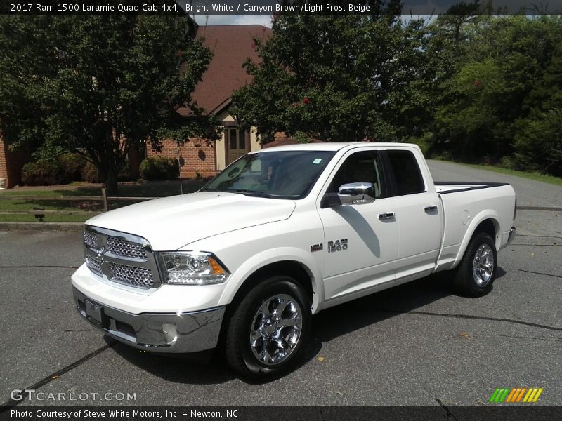 Bright White / Canyon Brown/Light Frost Beige 2017 Ram 1500 Laramie Quad Cab 4x4