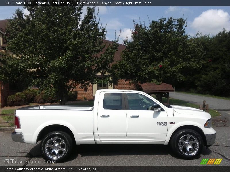 Bright White / Canyon Brown/Light Frost Beige 2017 Ram 1500 Laramie Quad Cab 4x4