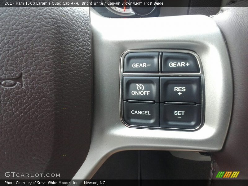 Bright White / Canyon Brown/Light Frost Beige 2017 Ram 1500 Laramie Quad Cab 4x4