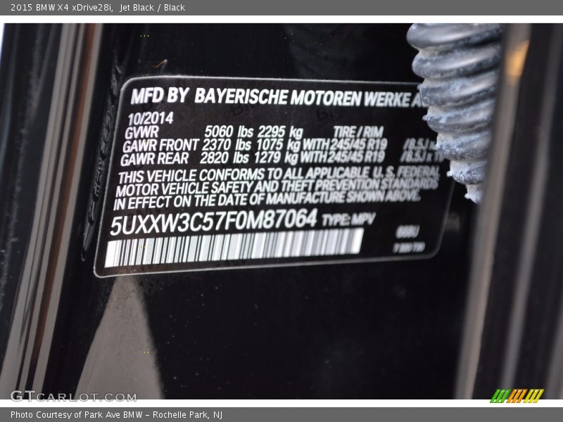 Jet Black / Black 2015 BMW X4 xDrive28i