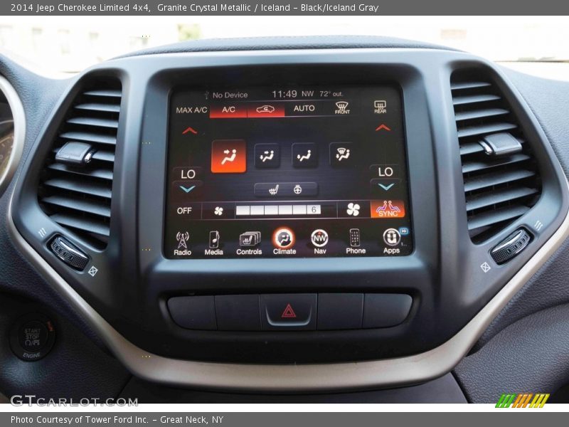 Granite Crystal Metallic / Iceland - Black/Iceland Gray 2014 Jeep Cherokee Limited 4x4
