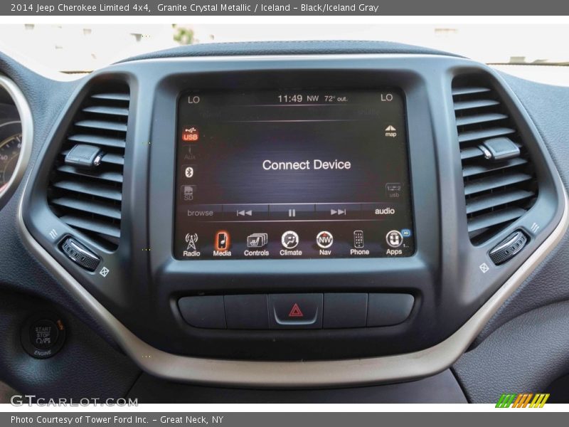 Granite Crystal Metallic / Iceland - Black/Iceland Gray 2014 Jeep Cherokee Limited 4x4