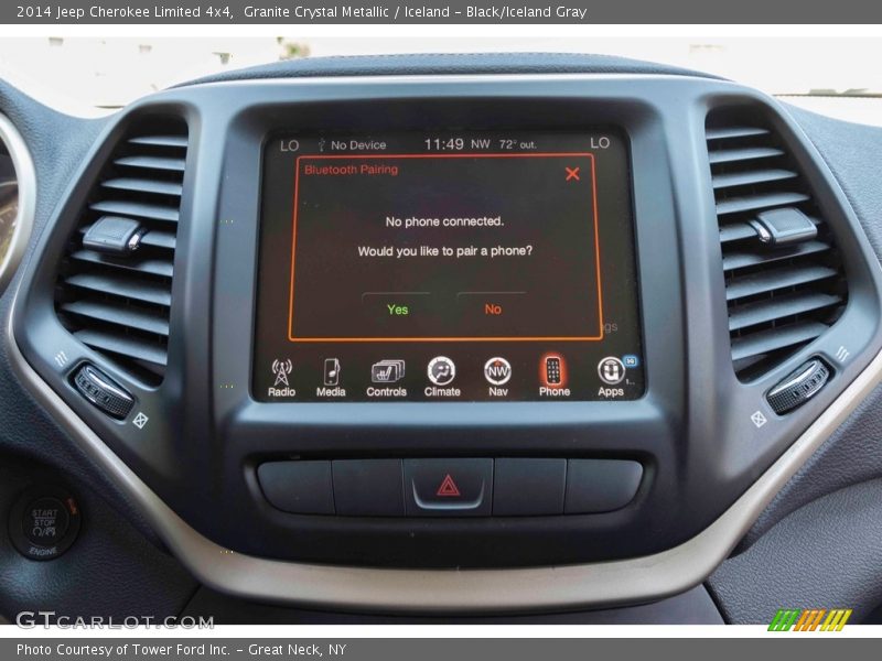 Granite Crystal Metallic / Iceland - Black/Iceland Gray 2014 Jeep Cherokee Limited 4x4