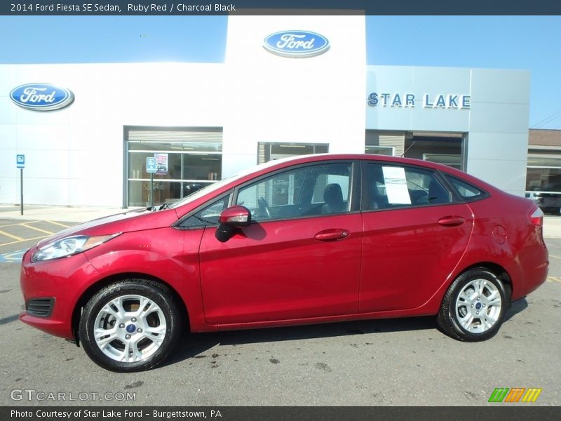 Ruby Red / Charcoal Black 2014 Ford Fiesta SE Sedan
