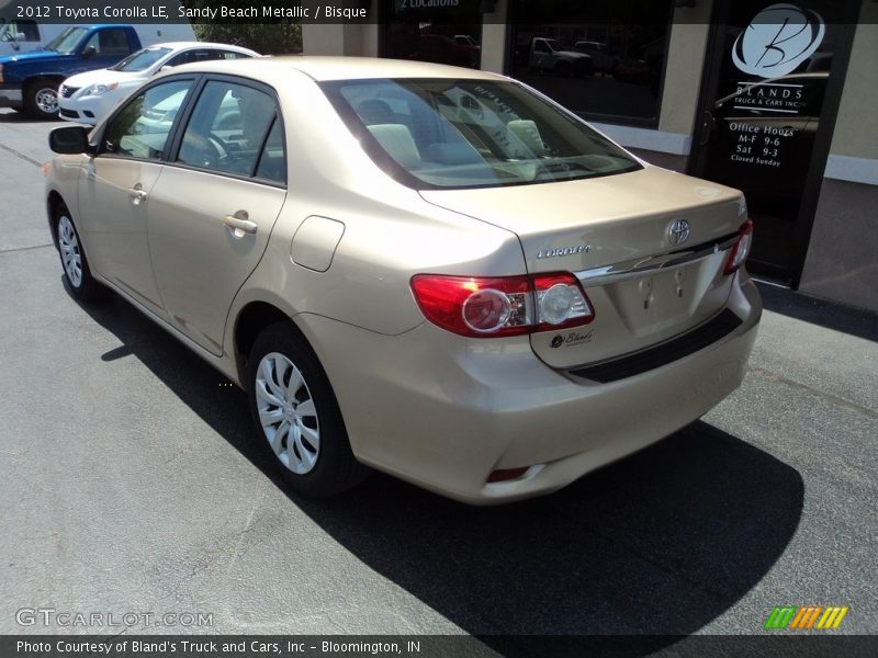 Sandy Beach Metallic / Bisque 2012 Toyota Corolla LE
