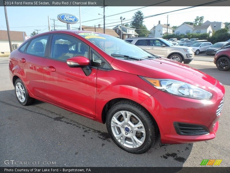 Ruby Red / Charcoal Black 2014 Ford Fiesta SE Sedan