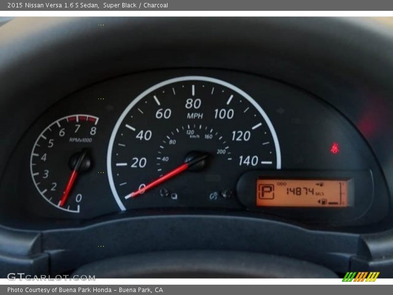 Super Black / Charcoal 2015 Nissan Versa 1.6 S Sedan