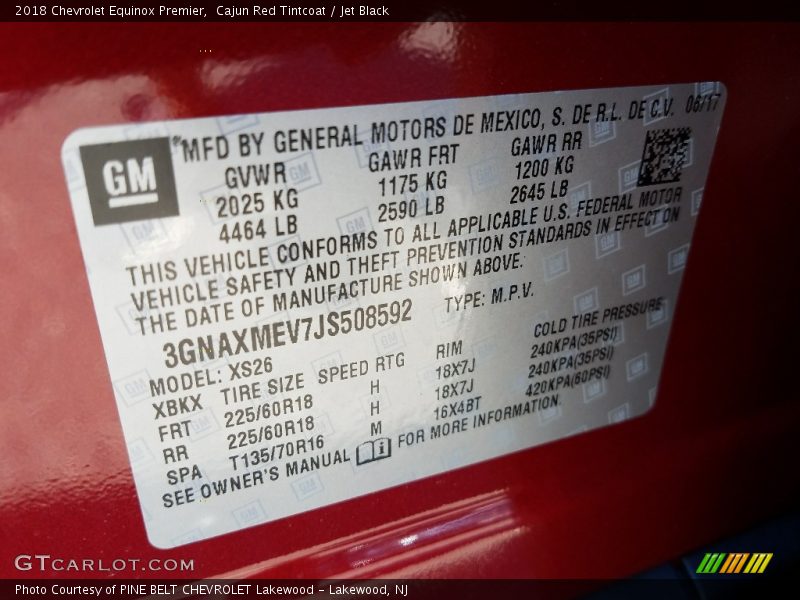Cajun Red Tintcoat / Jet Black 2018 Chevrolet Equinox Premier