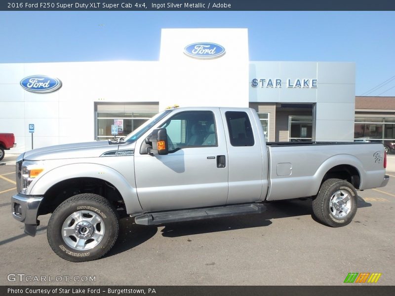 Ingot Silver Metallic / Adobe 2016 Ford F250 Super Duty XLT Super Cab 4x4