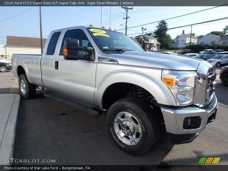 Ingot Silver Metallic / Adobe 2016 Ford F250 Super Duty XLT Super Cab 4x4