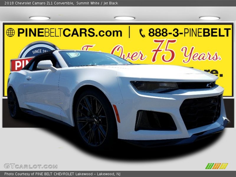 Summit White / Jet Black 2018 Chevrolet Camaro ZL1 Convertible