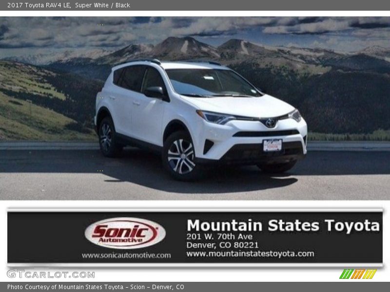 Super White / Black 2017 Toyota RAV4 LE