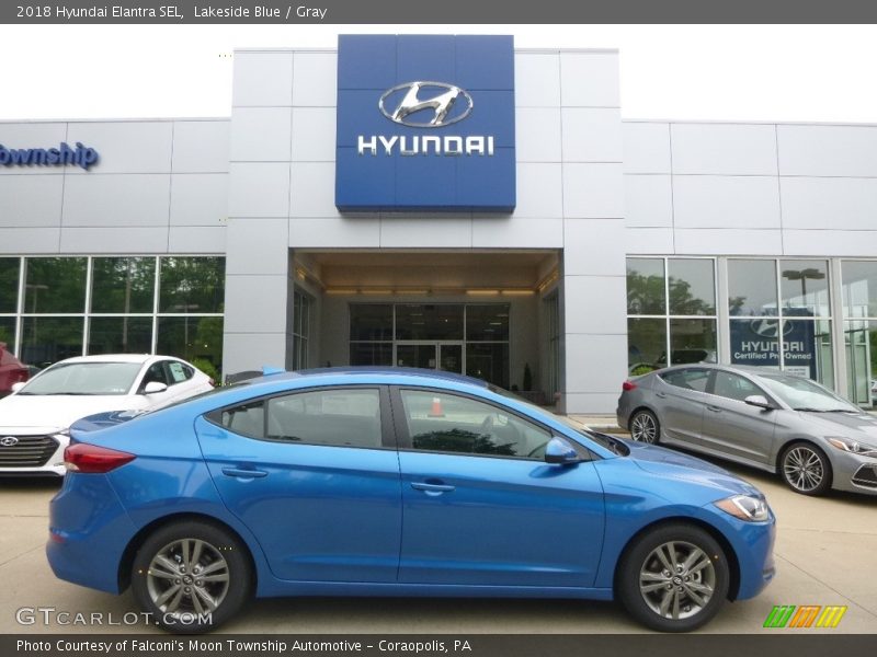 Lakeside Blue / Gray 2018 Hyundai Elantra SEL