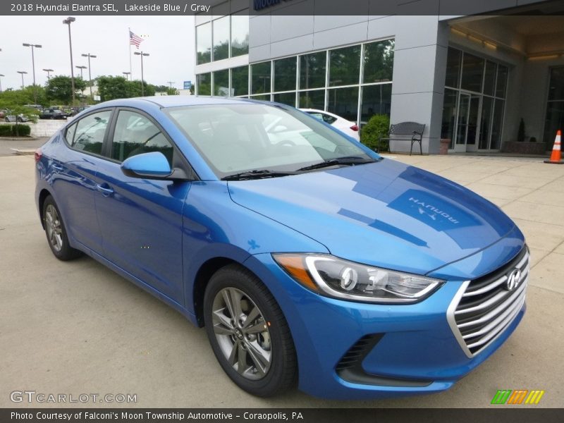 Lakeside Blue / Gray 2018 Hyundai Elantra SEL