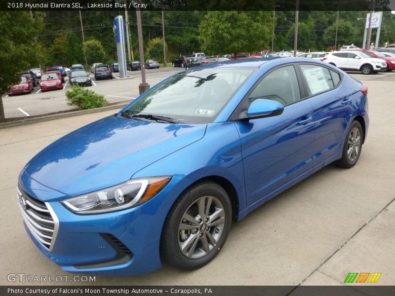 Lakeside Blue / Gray 2018 Hyundai Elantra SEL