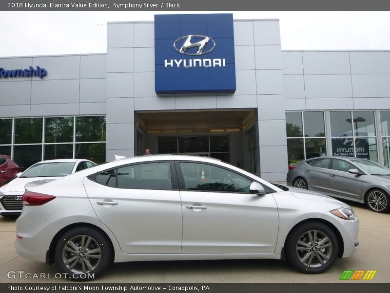 Symphony Silver / Black 2018 Hyundai Elantra Value Edition