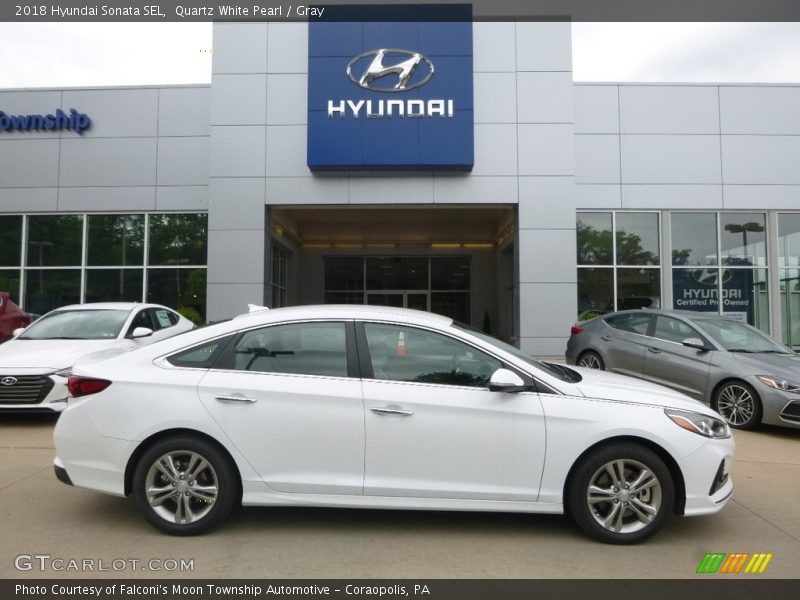 Quartz White Pearl / Gray 2018 Hyundai Sonata SEL