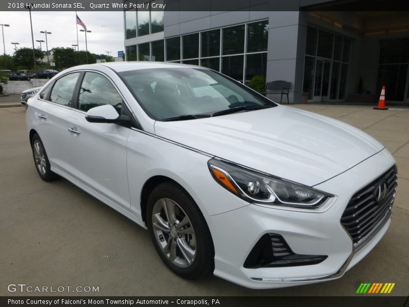 Quartz White Pearl / Gray 2018 Hyundai Sonata SEL