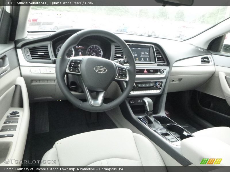 Quartz White Pearl / Gray 2018 Hyundai Sonata SEL