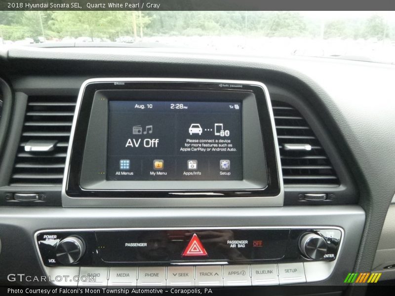 Quartz White Pearl / Gray 2018 Hyundai Sonata SEL