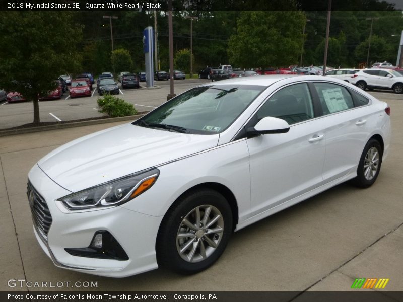 Quartz White Pearl / Black 2018 Hyundai Sonata SE