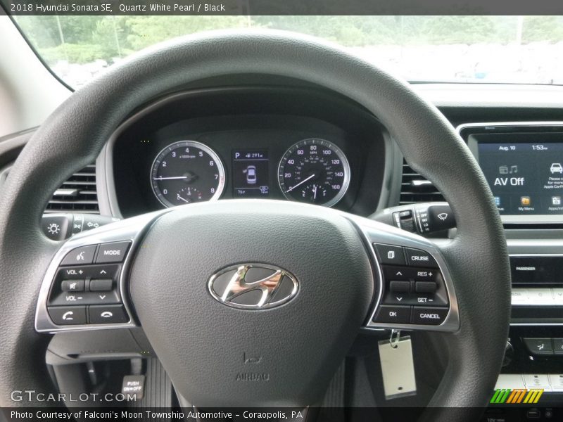 Quartz White Pearl / Black 2018 Hyundai Sonata SE