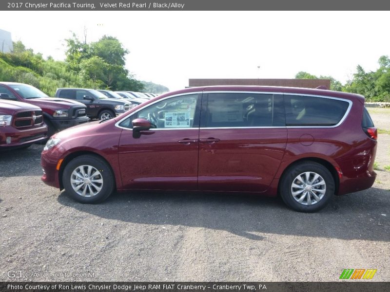 Velvet Red Pearl / Black/Alloy 2017 Chrysler Pacifica Touring
