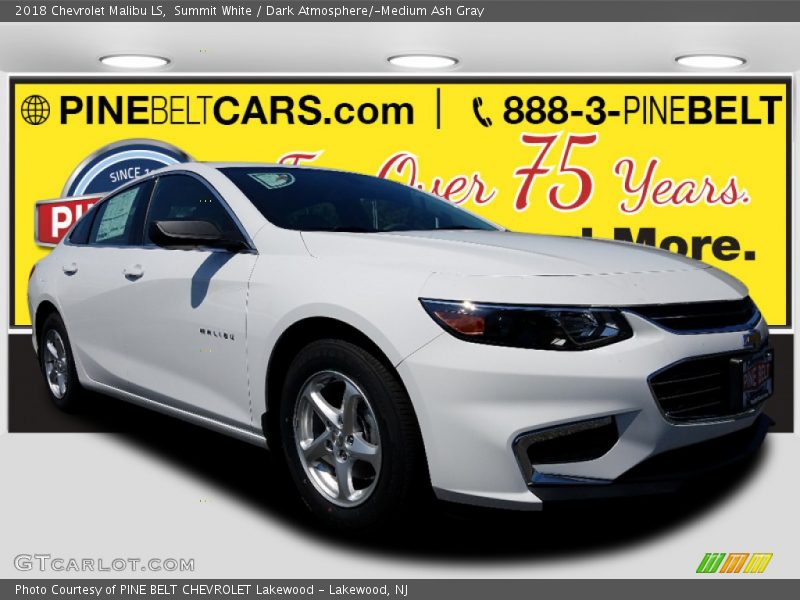 Summit White / Dark Atmosphere/­Medium Ash Gray 2018 Chevrolet Malibu LS