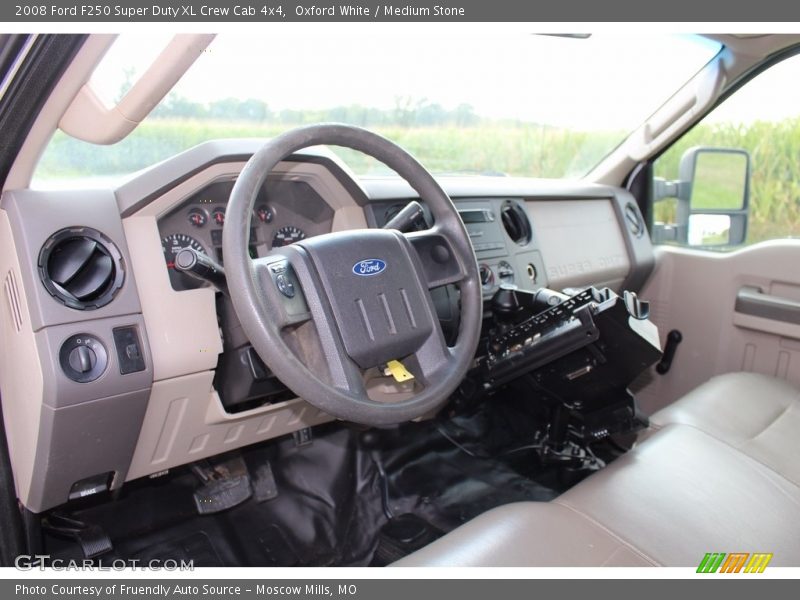 Oxford White / Medium Stone 2008 Ford F250 Super Duty XL Crew Cab 4x4