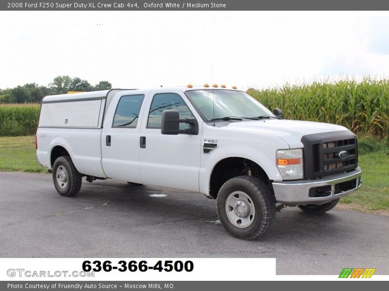 Oxford White / Medium Stone 2008 Ford F250 Super Duty XL Crew Cab 4x4
