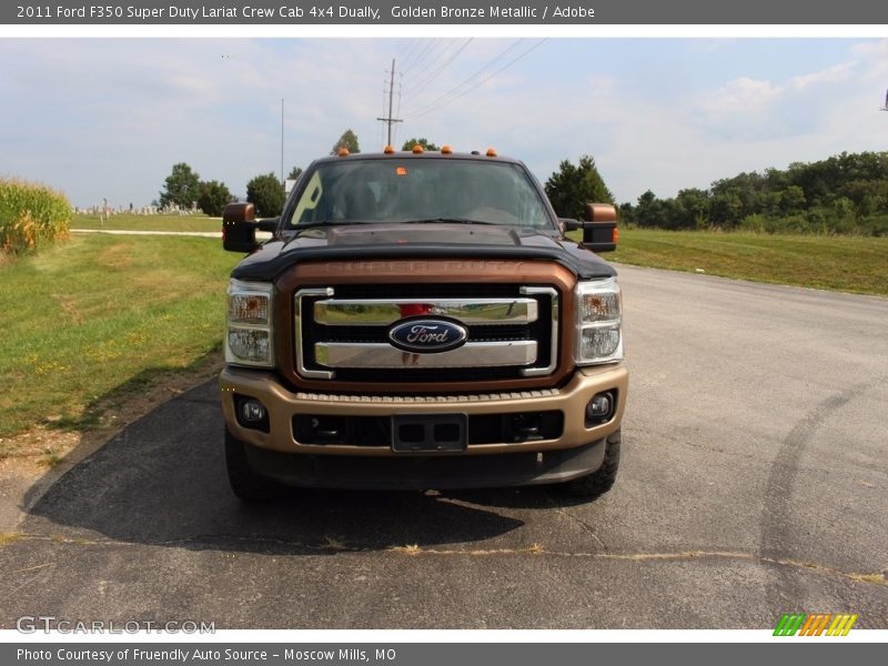 Golden Bronze Metallic / Adobe 2011 Ford F350 Super Duty Lariat Crew Cab 4x4 Dually