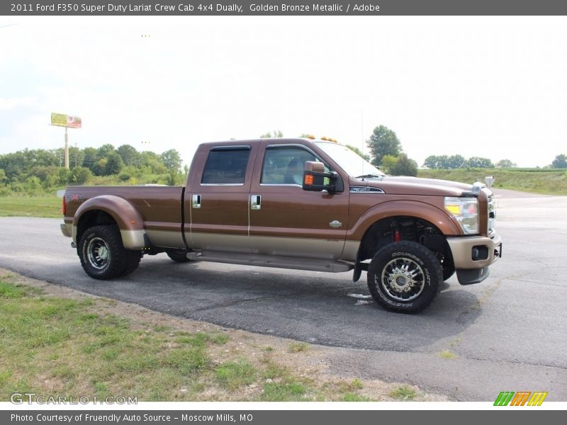 Golden Bronze Metallic / Adobe 2011 Ford F350 Super Duty Lariat Crew Cab 4x4 Dually